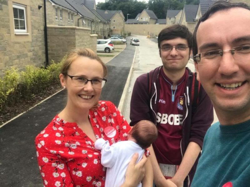 Eli on his first outing to meet constituents