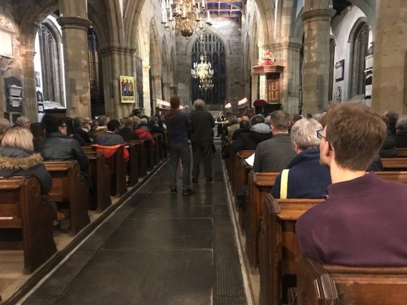 A packed Brexit public meeting in Lancaster.