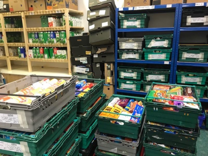 Just some of the food donated by individuals, organisations, and retail outlets that go to make up the three day nutritionally balanced emergency food parcels.