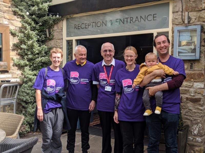 Volunteer Terry Ainsworth (centre) works in the community to raise awareness of Bay Hospitals Charity, and this year has also organised three sponsored walks.