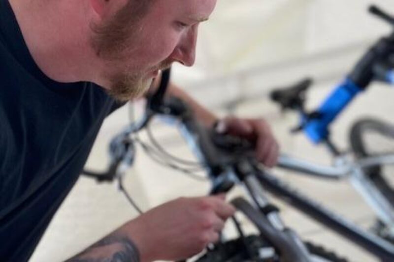 Refurbishing donated bikes