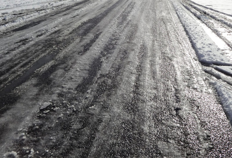Untreated roads have become dangerous ice rinks.